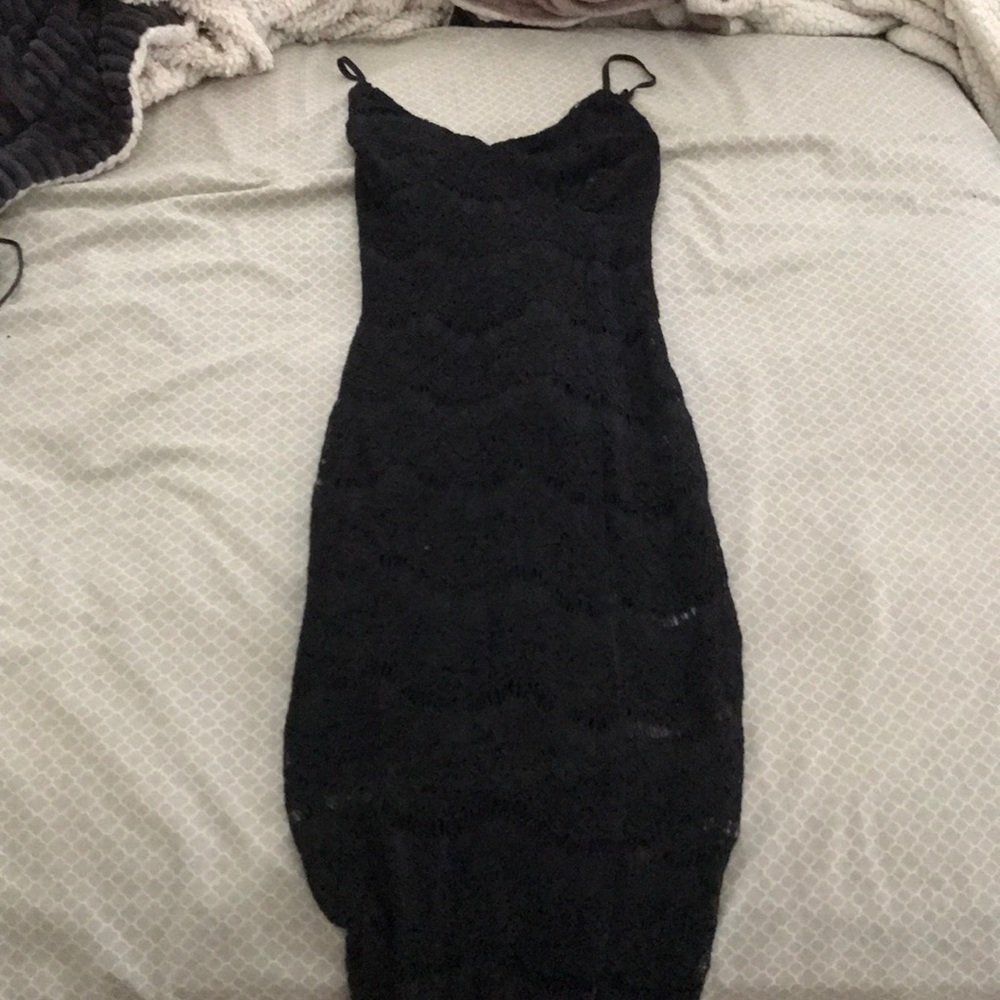 Black lace maxi dress